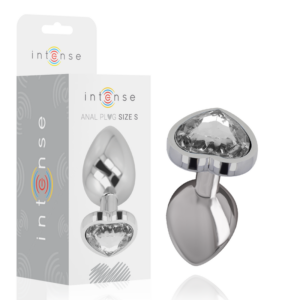 Intense Anal Toys-White Heart Analplug Metall, Größe S · Spielzeug aus Glas & Metall