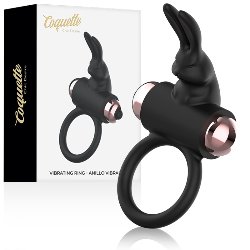 Coquette Toys-Vibrator-Ring für Schwarz/Gold-Silikon · Sextoys