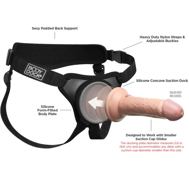 Pipedreams-Body Dock Elite Mini Harness-Silikon, Saugnapf · Strap-on & Harness (Bild 5)