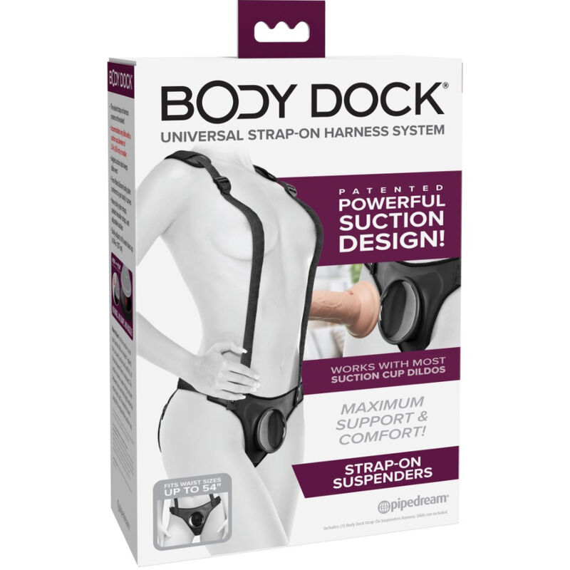 Pipedreams-Body Dock Bretelle Strap-on-Silikon, Saugnapf · Strap-on & Harness
