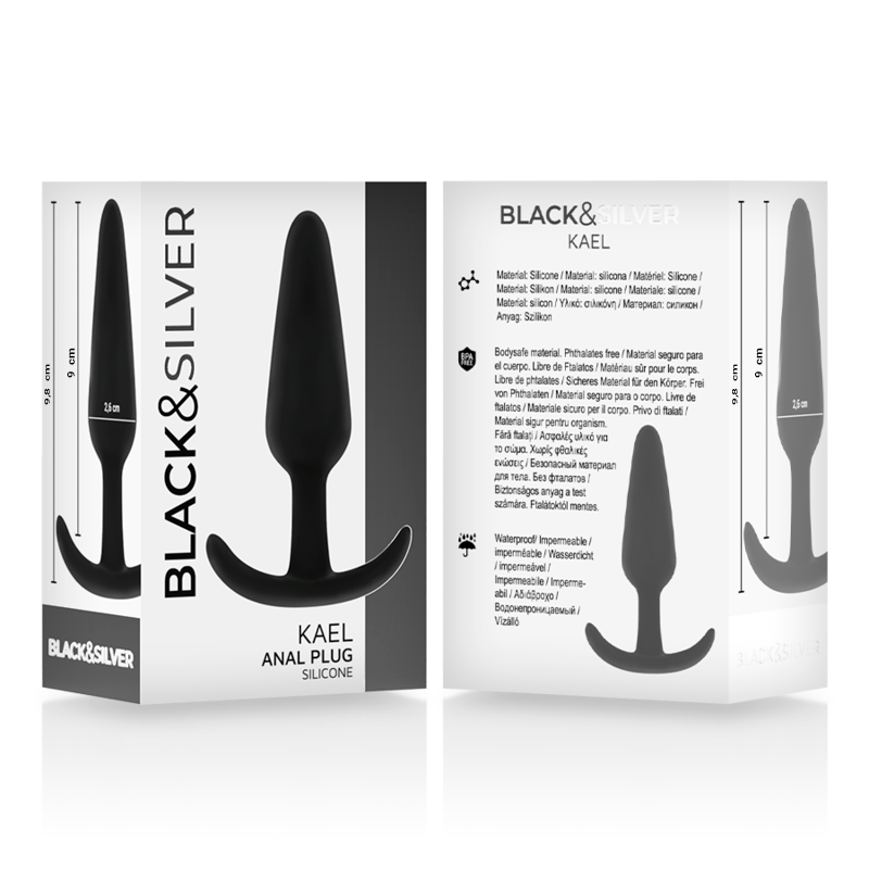 Black&silver-Kael Analplug in Silikon mit wassersicherer Schleife · Sextoys (Bild 2)