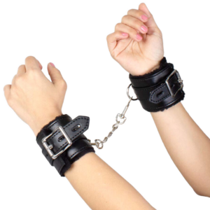 Secretplay 100% Fetish-Bondage-Handschellen Schwarz, BDSM-Kollektion-Metall