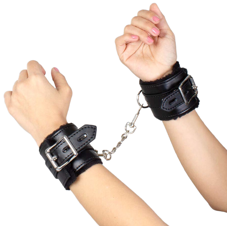 Secretplay 100% Fetish-Bondage-Handschellen Schwarz, BDSM-Kollektion-Metall