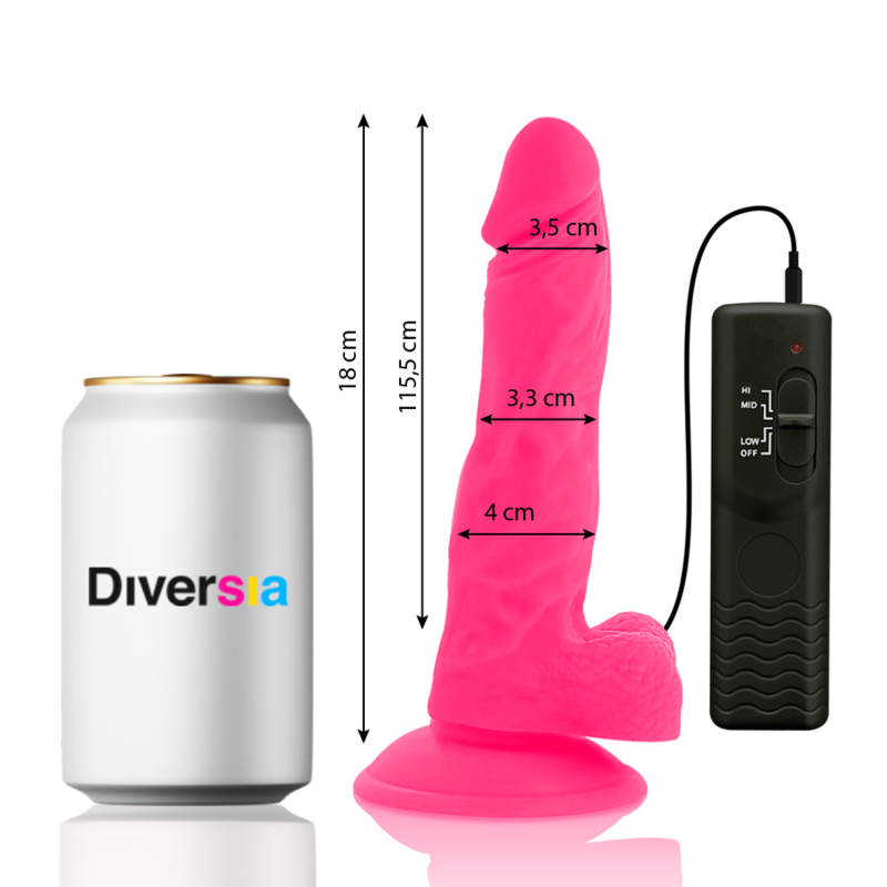 Diversia-Dildo Vibrator Flexible Rosa 18 cm -o- 4 cm-TPE · Vibratoren (Bild 3)