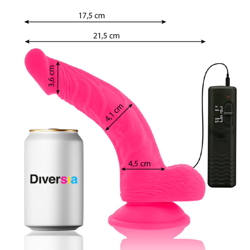 Diversia-Dildo Flexible Vibration Rosa 21.5 cm – 4.5 cm-TPE · Vibratoren (Bild 2)