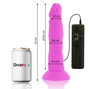 Diversia-Dildo Vibrator Flexible Lila 23 cm -o- 4.3 cm-TPE · Vibratoren (Bild 4)