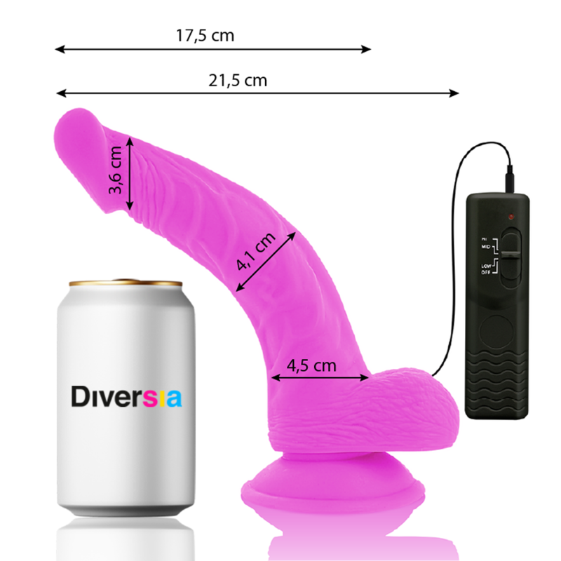 Diversia-Dildo Vibrator Flexible Lila 21.5 cm – 4.5 cm-TPE · Vibratoren (Bild 5)