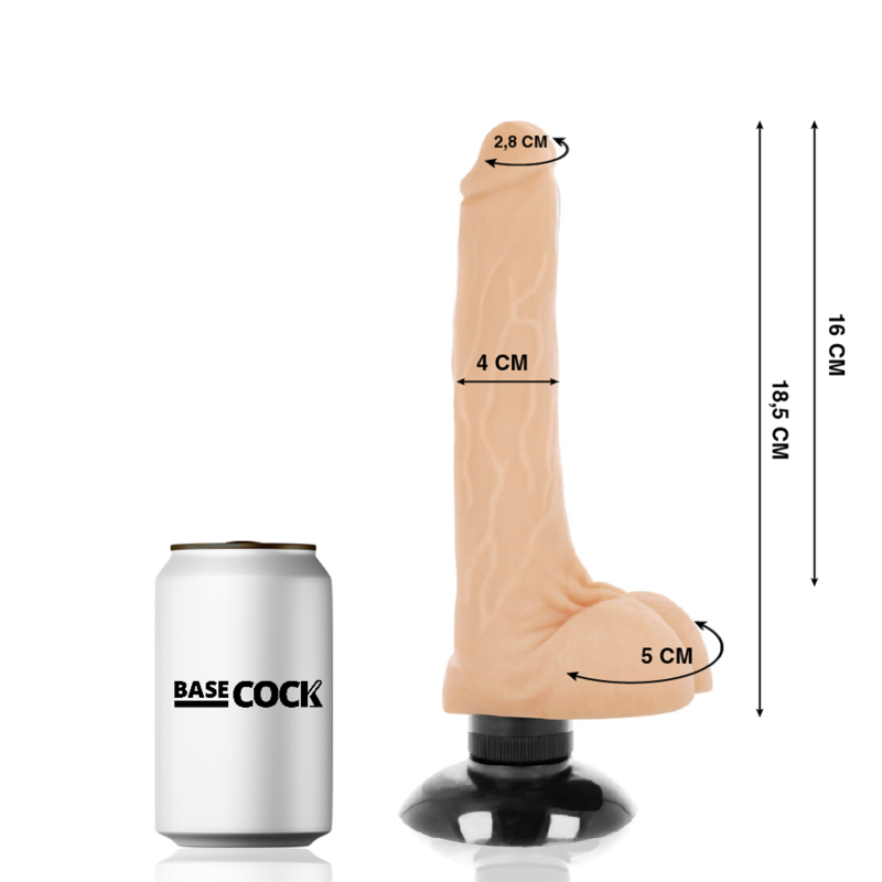 Basecock-Realistischer Vibrator 2 in 1 mit Saugnapf 18,5 cm · Vibratoren (Bild 4)