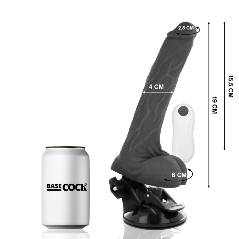 Basecock-Realistische Vibrator mit Fernbedienung 19 x 4 cm · Vibratoren (Bild 2)