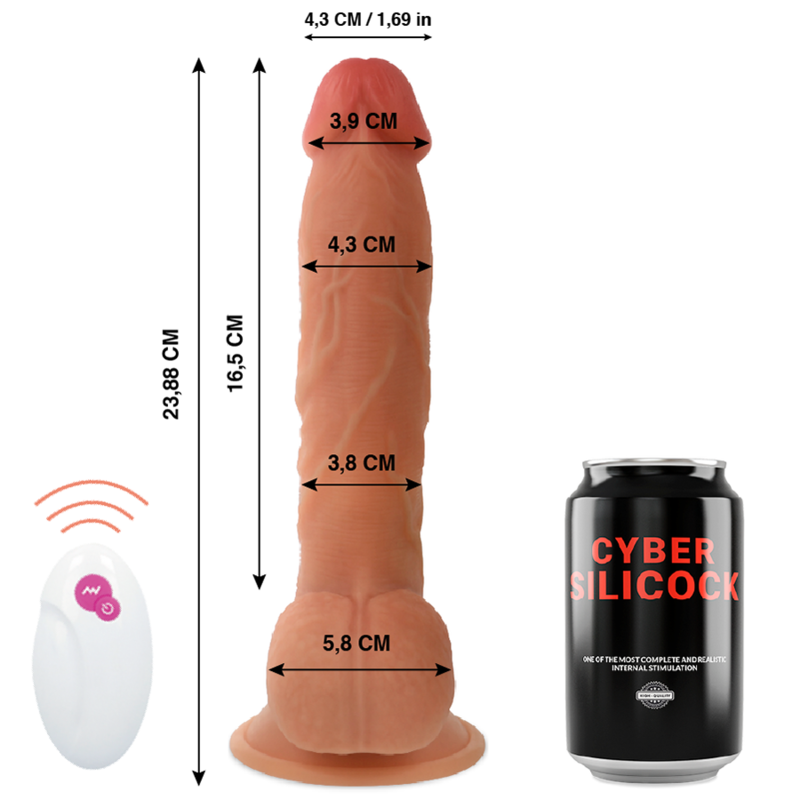 Cyber Silicock-Ultra Realist Master mit Fernbedienung 23.88 Cm · Vibratoren (Bild 2)