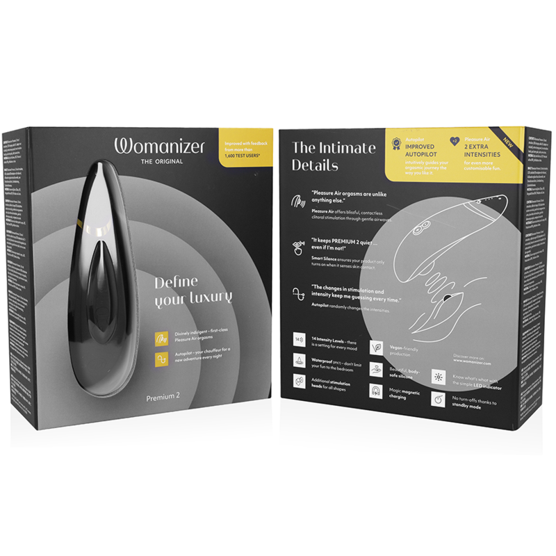 Womanizer-Premium 2 Stimulator Klitoris Schwarz-Silikon, 12 Geschwindigkeiten · Vibratoren (Bild 4)