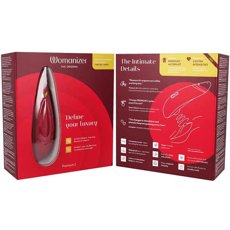 Womanizer-Premium 2 Stimulator der Klitoris Bordo-Silikon, 12 · Vibratoren (Bild 2)