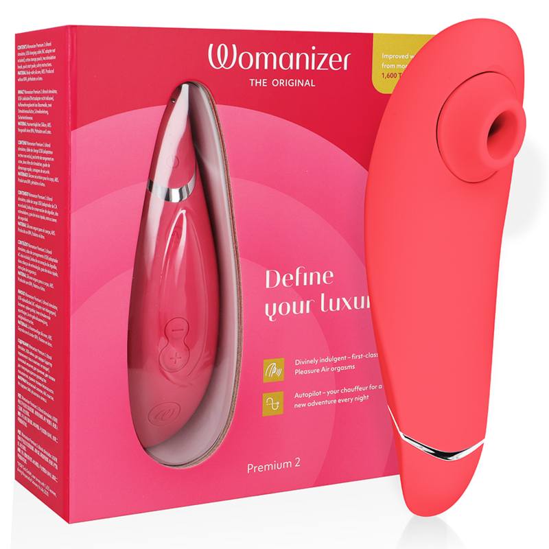 Womanizer-Premium 2 Stimulator Klitoris Raspberry-12 Geschwindigkeiten · Vibratoren