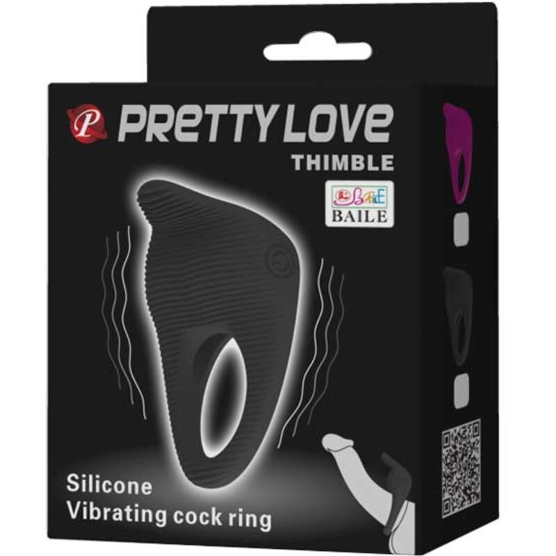 For Him-Thimble Ring Vibrator Schwarz-Silikon · Vibratoren (Bild 8)