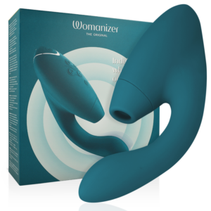 Womanizer-Duo 2 Dual-Stimulator Petrolblau-Silikon, 10 Stufen