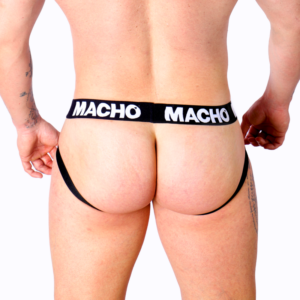 Macho Underwear-MX27GR Jock aus ökologischem Leder Grau-Beige · Herrenunterwäsche (Bild 4)