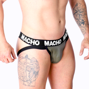 Macho Underwear-MX27GR Jock aus ökologischem Leder Grau-Beige · Herrenunterwäsche (Bild 6)