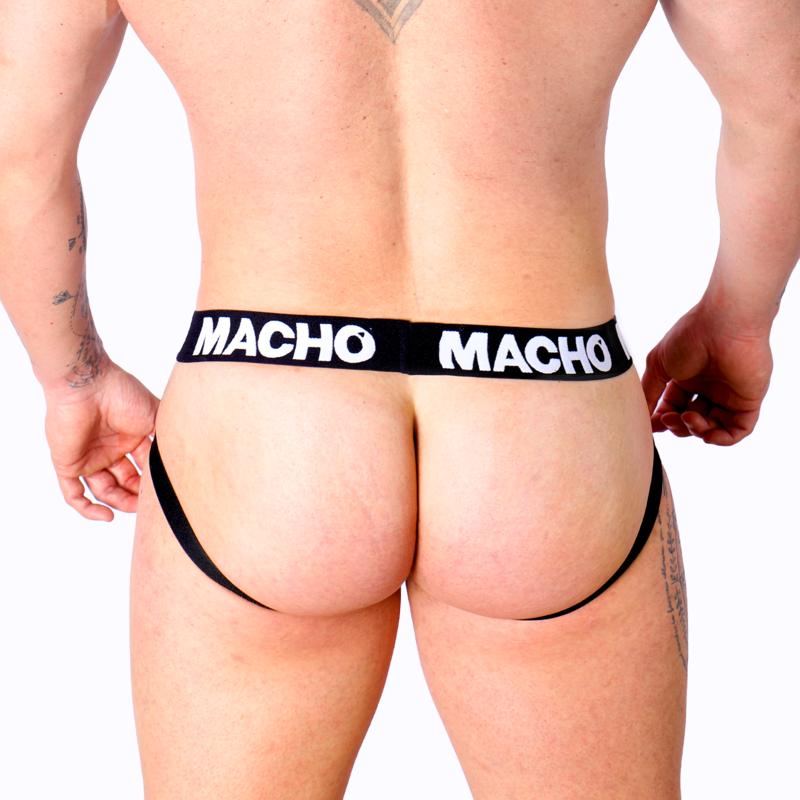 Macho Underwear-MX25NC Jock aus ökologischem Leder Schwarz · Herrenunterwäsche (Bild 3)
