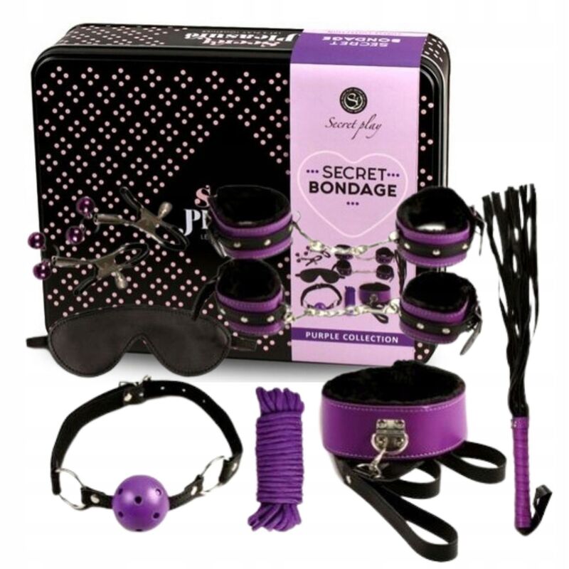 Secretplay 100% Fetish-Bdsm Set 8PCS Purble/Black-Pelle · Spielzeug-Sets (Bild 2)