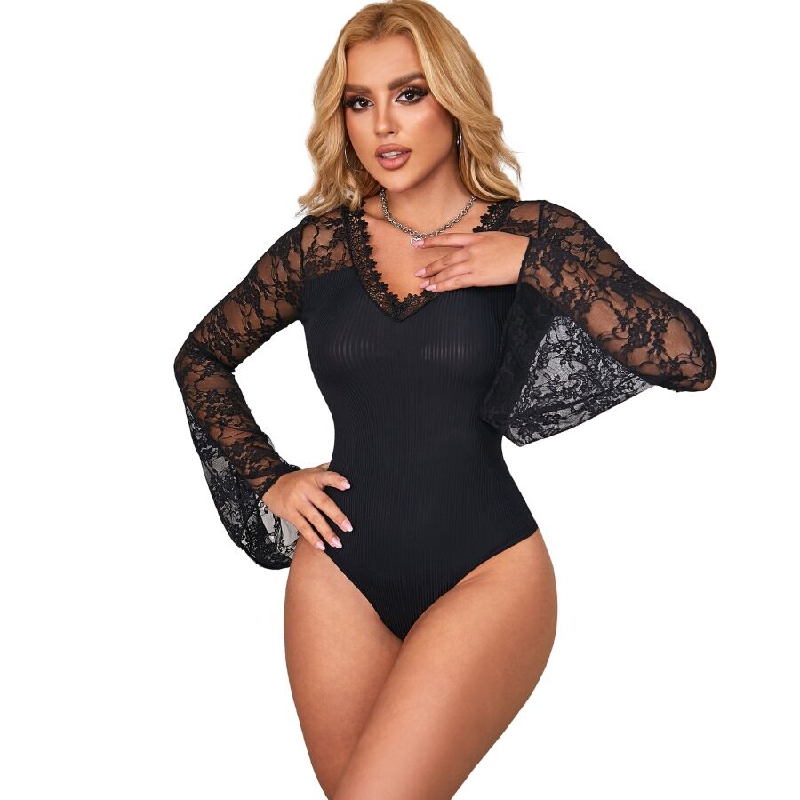 Subblime-Teddy in Spitze Transparent mit Blumenstickereien · Sexy Damen-Dessous (Bild 2)
