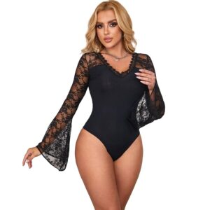 Subblime-Teddy in Spitze Transparent mit Blumenstickereien · Sexy Damen-Dessous