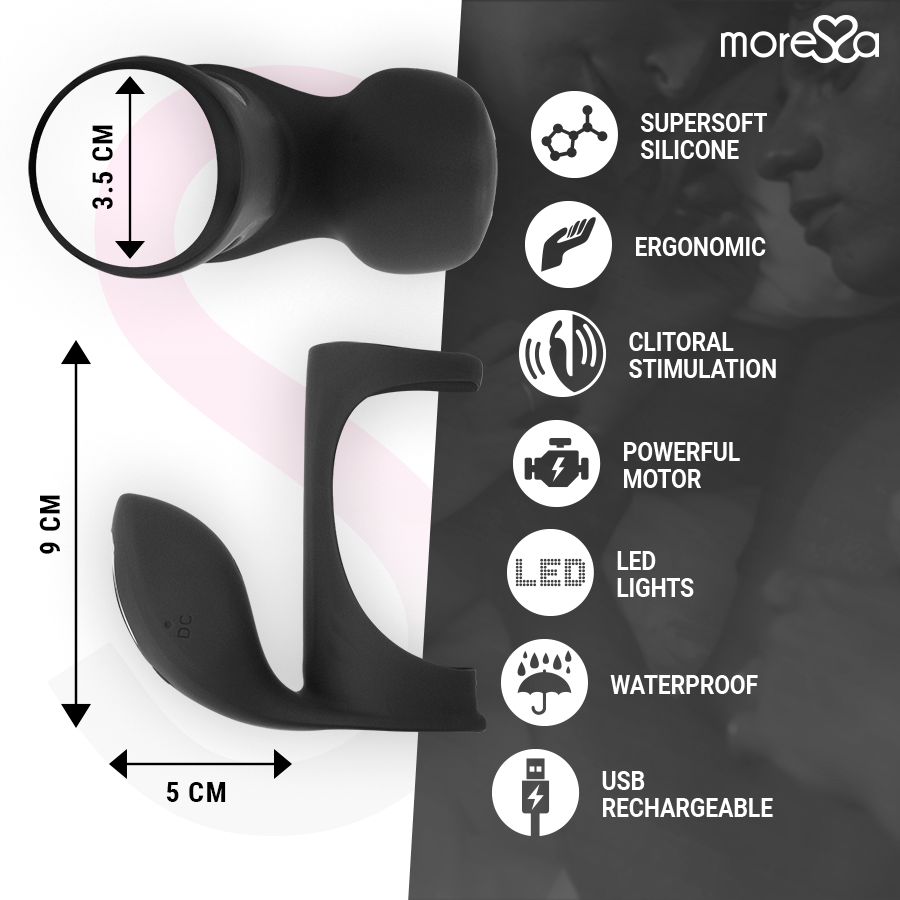 Moressa-Brandon Ring Vibrator mit Penishülle-Silikon, 7 Geschwindigkeiten · Sextoys (Bild 3)