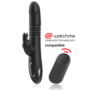 Black&silver-Kenji Up & Down Rabbit Vibrator + Fernbedienung · Vibratoren