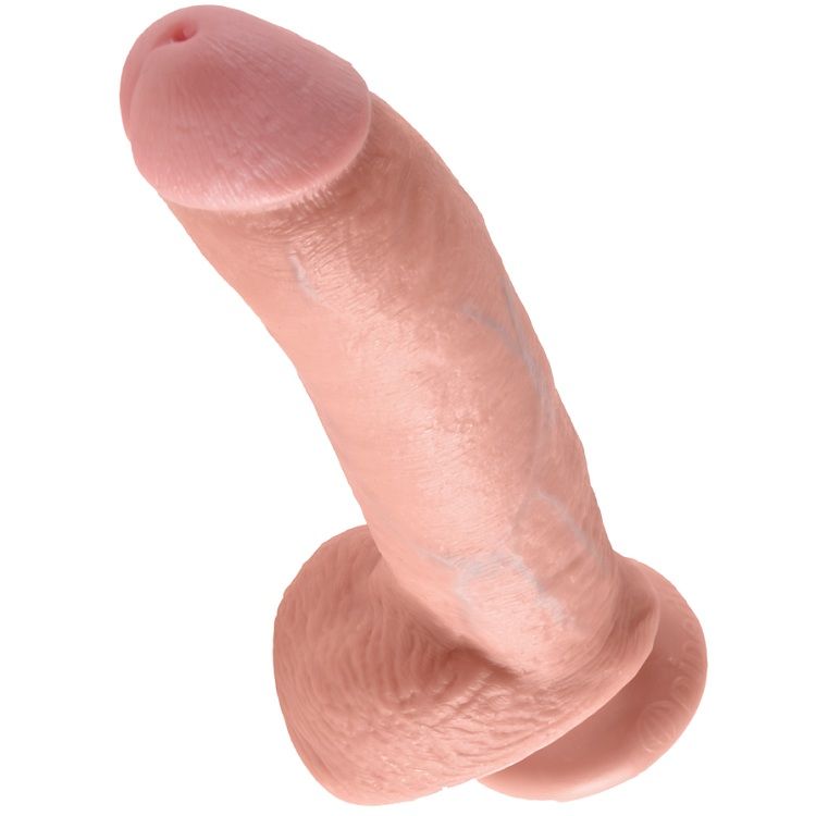 King Cock-9 Dildo Flesh mit Hoden 22.9 Cm-Saugnapf · Strap-on & Harness (Bild 5)