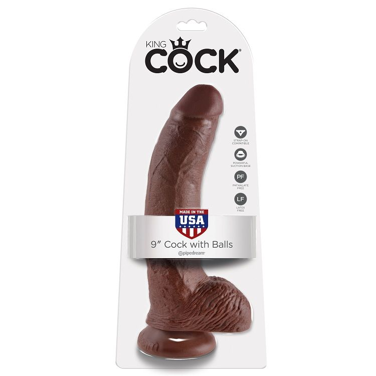 King Cock-Dildo 22.9 Cm Braun mit Hoden-Saugnapf · Strap-on & Harness (Bild 2)