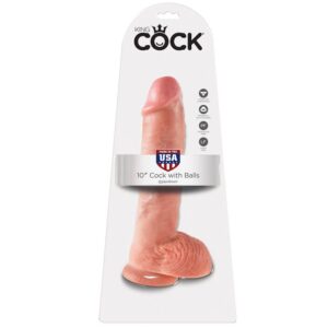 King Cock-10 Dildo Flesh mit Hoden 26.5 Cm-Saugnapf · Strap-on & Harness (Bild 5)