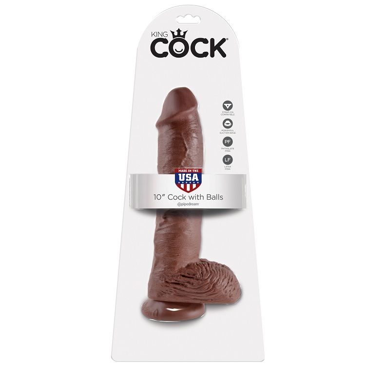 King Cock-Dildo 25.4 Cm, Braun mit Saugnapf-Test · Strap-on & Harness (Bild 4)