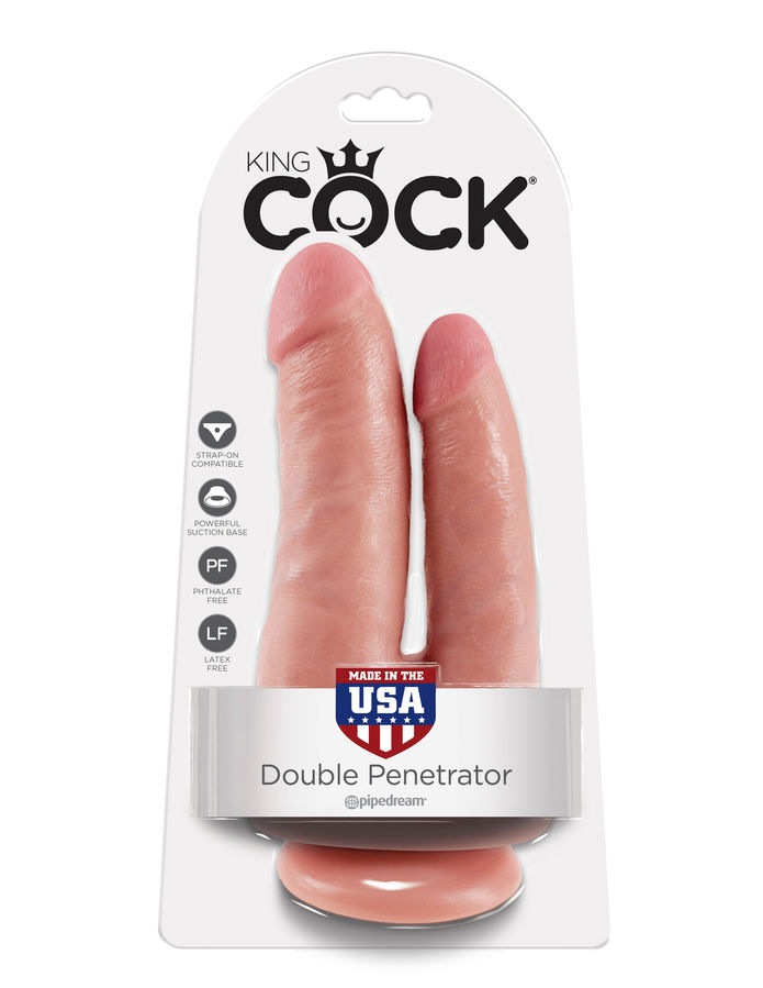 King Cock-Doppelter Beige-Saugnapf-Eindringkörper · Sextoys (Bild 3)