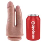 King Cock-Doppelter Beige-Saugnapf-Eindringkörper · Sextoys