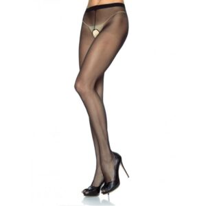 Leg Avenue Hosiery-Ouvert-Strumpfhose aus Nylon, Schwarz