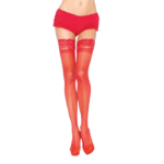 Leg Avenue Hosiery-Rote Strümpfe mit aufklebernder Spitze · Sexy Damen-Dessous