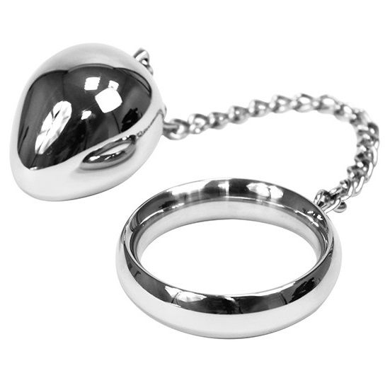 Metal Hard-Penisring 45mm + Metallkugelkette · Spielzeug aus Glas & Metall (Bild 2)