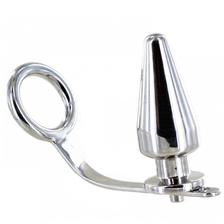 Metal Hard-Ring aus Stahl mit Analplug 80 X 55 mm · Spielzeug aus Glas & Metall