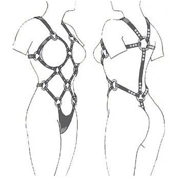 Leather Body-Styling Frau Harness in Leder Einstellbar S-xl · Strap-on & Harness (Bild 2)