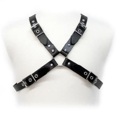 Leather Body-Harness Schwarz mit Schnallen für Männer-Ökologische Haut · Strap-on & Harness