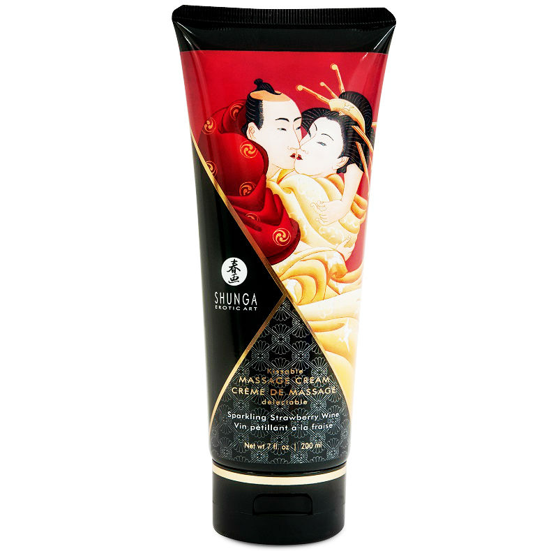 Shunga Massage Cream-Massagecreme Erdbeere und Cava 200 ml