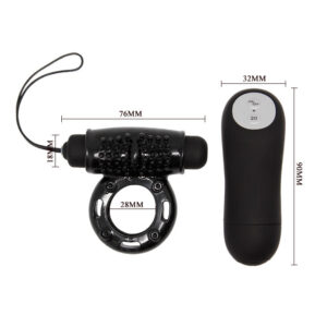 Baile For Him-Vibrationsring mit Fernbedienung Schwarz 20V-12 Geschwindigkeiten · Vibratoren (Bild 5)