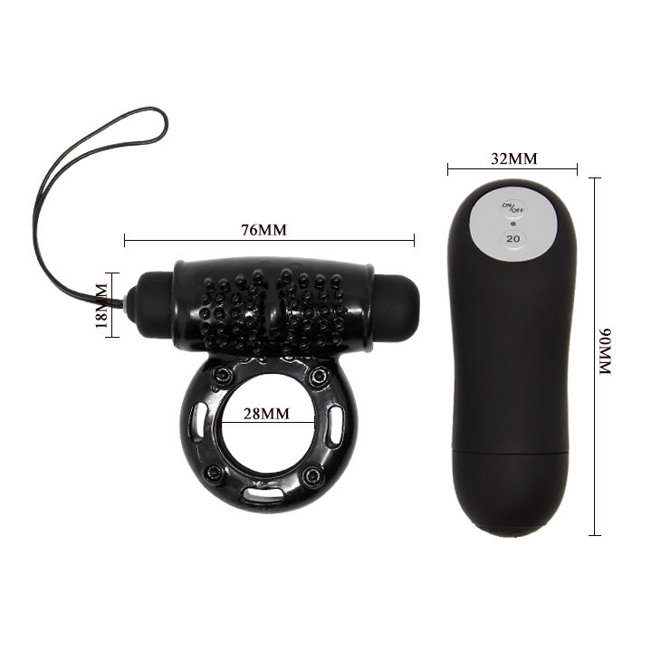 Baile For Him-Vibrationsring mit Fernbedienung Schwarz 20V-12 Geschwindigkeiten · Vibratoren (Bild 5)