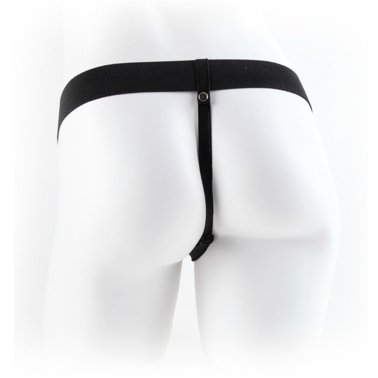 Fetish Fantasy Series-Leerer Strap-on 22.9cm mit Hoden, Braun-PVC · Strap-on & Harness (Bild 2)
