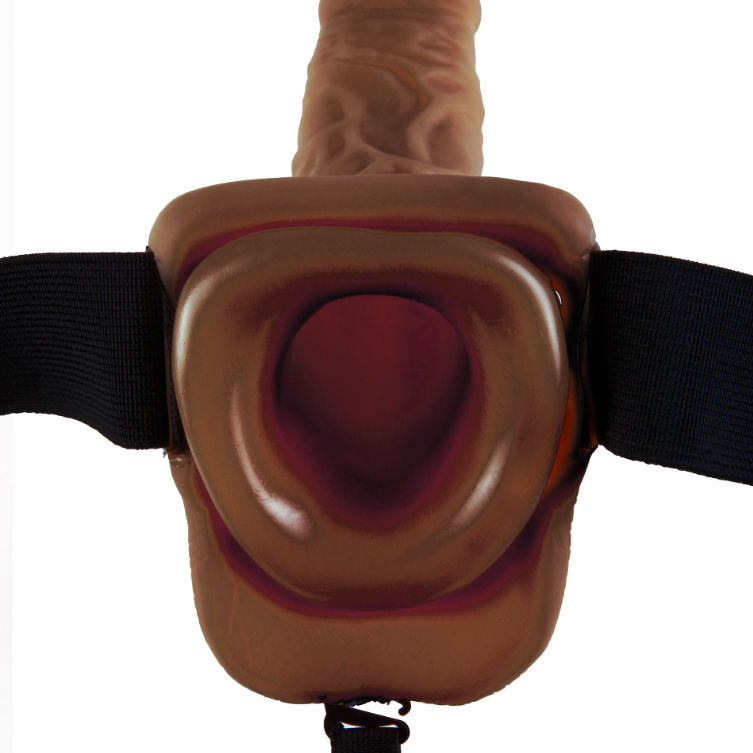 Fetish Fantasy Series-Leerer Strap-on 22.9cm mit Hoden, Braun-PVC · Strap-on & Harness (Bild 5)