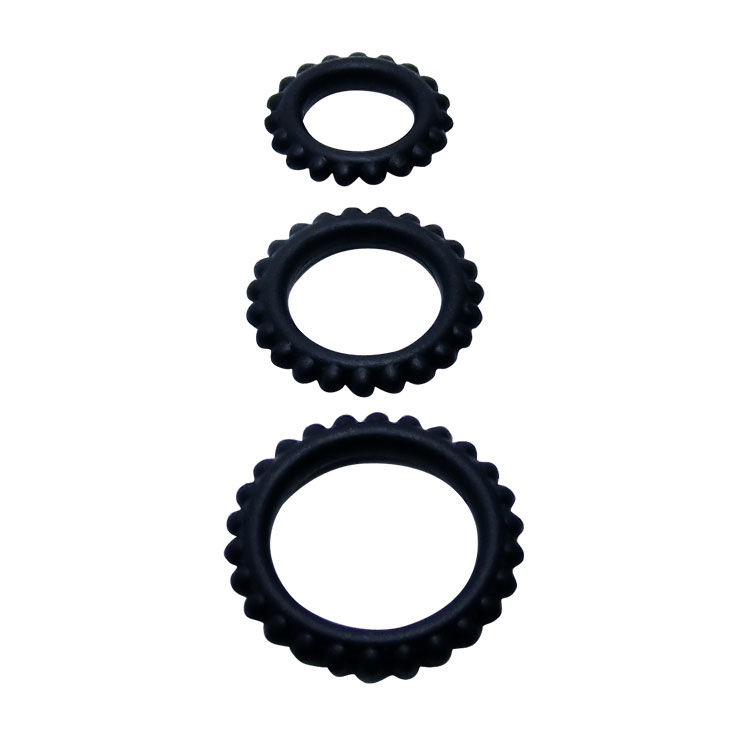 Baile For Him-Titan Set 3PCS Pen Ring Schwarz 2.8 + 2.4 + 1.9 cm · Sextoys (Bild 4)