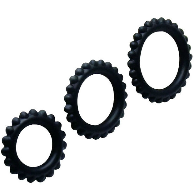 Baile For Him-Titan Set 3PCS Pen Ring Schwarz 2.8 + 2.4 + 1.9 cm · Sextoys