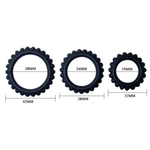 Baile For Him-Titan Set 3PCS Pen Ring Schwarz 2.8 + 2.4 + 1.9 cm · Sextoys (Bild 3)