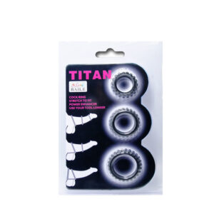 Baile For Him-Titan Set 3PCS Pen Ring Schwarz 2.8 + 2.4 + 1.9 cm · Sextoys (Bild 2)