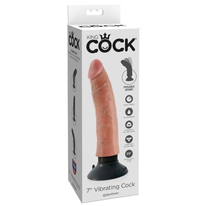 King Cock-17.78 cm Vibrator Realistischer Penis Flesh-Waterproof · Vibratoren (Bild 7)