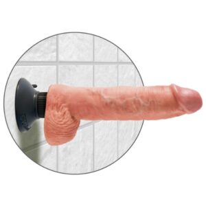 King Cock-25.5 Cm Vibrator Penis mit Testikel, Schwarz-Waterproof · Vibratoren (Bild 5)